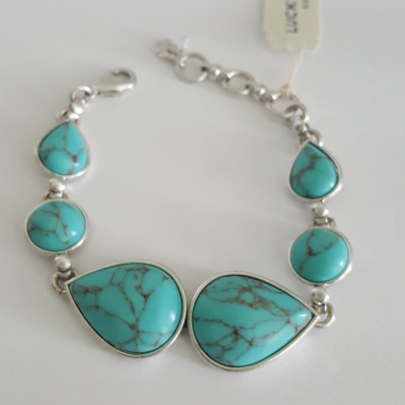 Lucky Brand Jewelry - New Lucky Brand Turquoise Link Bracelet